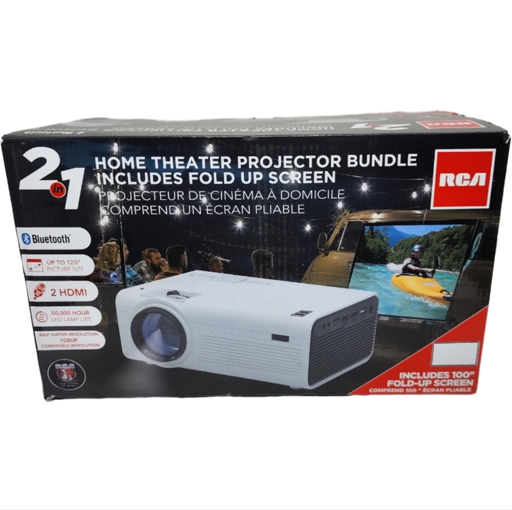 RCA 2 in 1 Home Theater Projector Bundle